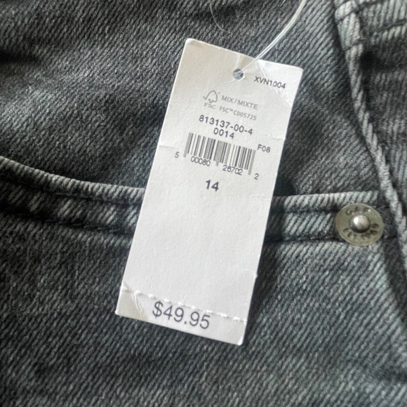 GAP Teen Sky High Short Black Jean Shorts Distressed Style Size 14 - Picture 3 of 4